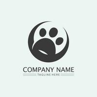 logo gatto e vettore icona animale impronta gattino calico logo cane simbolo personaggio dei cartoni animati segno illustrazione doodle design