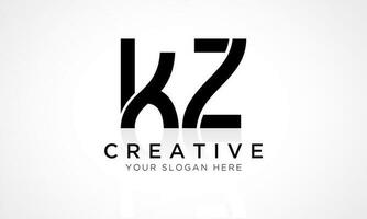 kz lettera logo design vettore modello. alfabeto iniziale lettera kz logo design con lucido riflessione attività commerciale illustrazione.