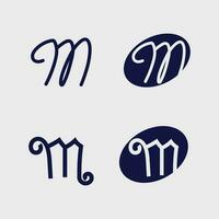 m lettera un m font logo design vettore identità icona cartello