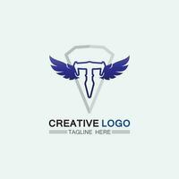 lettera t, t logo vettoriale carattere alfabeto design e icona t