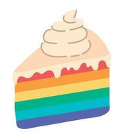 arcobaleno torta design al di sopra di bianca vettore