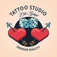 cuori e dadi tattoo studio immagine artistica vettore