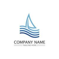 icona dell'onda e goccia d'acqua illustrazione vettoriale logo design business