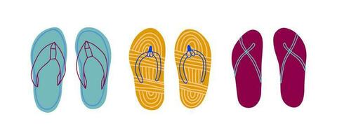 spiaggia Flip flop carino mano disegnato vettore illustrazione. vacanza calzature.