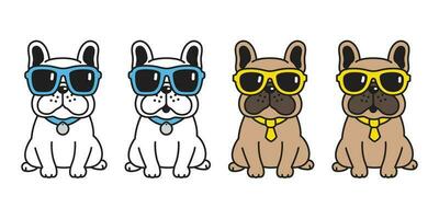 cane vettore francese bulldog occhiali da sole icona cartone animato personaggio cucciolo logo illustrazione