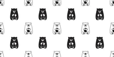 orso senza soluzione di continuità modello vettore polare orso palla Palloncino cartone animato orsacchiotto sciarpa isolato ripetere sfondo piastrella sfondo illustrazione