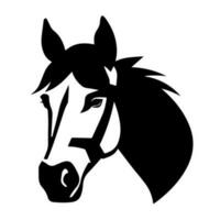 cavallo testa nero silhouette isolato su bianca sfondo. vettore illustrazione.