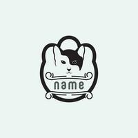 logo gatto e vettore icona animale impronta gattino calico logo cane simbolo personaggio dei cartoni animati segno illustrazione doodle design