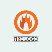 abete icona e fuoco logo design vettore