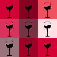 bicchiere pieno di vino rosso sfondo vettore