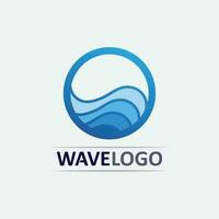 icona dell'onda e goccia d'acqua illustrazione vettoriale logo design business