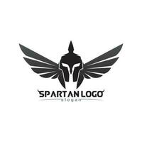 spartano logo nero gladiatore e vettore design casco e testa nero