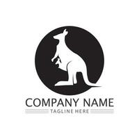 canguro animale logo e design vettore illustrtion