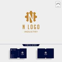 Ingranaggio logo macchina iniziale n industria icona vettore design