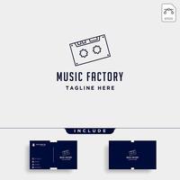 music gear logo design studio cuffia microfono cassetta vettore icona monoline