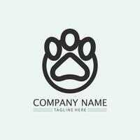 logo gatto e vettore icona animale impronta gattino calico logo cane simbolo personaggio dei cartoni animati segno illustrazione doodle design