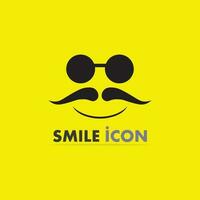 icona sorriso, sorriso, disegno vettoriale logo felice business emoticon, design divertente e vettore emoji felicità