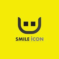 icona sorriso, sorriso, disegno vettoriale logo felice business emoticon, design divertente e vettore emoji felicità