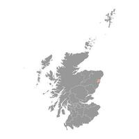 aberdeen carta geografica, consiglio la zona di Scozia. vettore illustrazione.