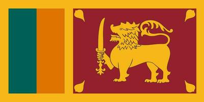 bandiera dello sri lanka, colori ufficiali e proporzione. illustrazione vettoriale. vettore