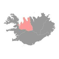 nordovest regione carta geografica, amministrativo quartiere di Islanda. vettore illustrazione.