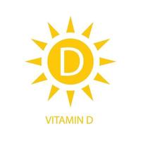 icona di vitamina d con illustrazione vettoriale sole