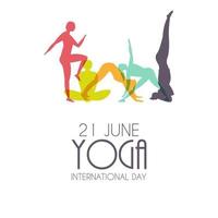 giornata internazionale di yoga 21 giugno sfondo vettore