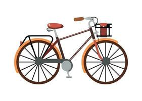 bicicletta con cestino icona isolato vettore