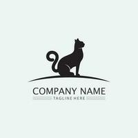 logo gatto e vettore icona animale impronta gattino calico logo cane simbolo personaggio dei cartoni animati segno illustrazione doodle design