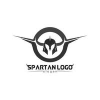 spartano logo nero gladiatore e vettore design casco e testa nero