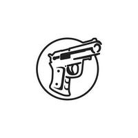 logo della pistola e soldato dell'esercito colpo di cecchino disegno vettoriale illustrazione militare colpo revolver