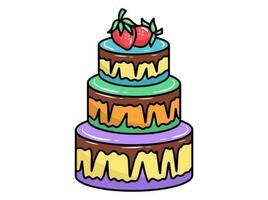 mano disegnato compleanno torta illustrazione vettore