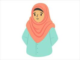 presentazione personaggio musulmano islamico indossare hijab vettore