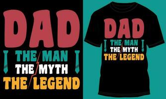 papà l'uomo il mito la leggenda tipografia t-shirt design vettore