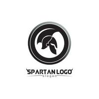 spartano logo nero gladiatore e vettore design casco e testa nero