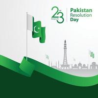 volantino banner celebrazione giorno risoluzione pakistan vettore