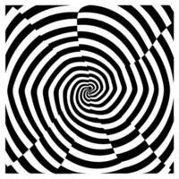ottico illusione, nero e bianca spirale, astratto vettore icona