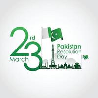 volantino banner celebrazione giorno risoluzione pakistan vettore