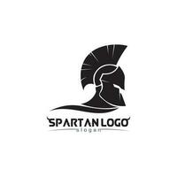 spartano logo nero gladiatore e vettore design casco e testa nero