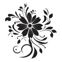 floreale fiore design vettore illustrazione nero colore