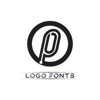 p lettera e font logo p design vettore identità aziendale società