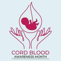 cordone sangue consapevolezza mese design modello per celebrazione. cordone sangue illustrazione. cordone sangue placenta illustrazione. vettore