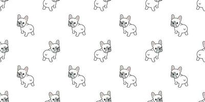 cane senza soluzione di continuità modello francese bulldog vettore piastrella sfondo sciarpa isolato sfondo illustrazione cartone animato