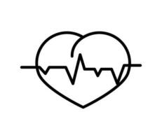 battito cardiaco simbolo pulsante linea isolato icona vettore