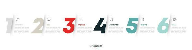 modello di progettazione di etichetta infografica vettoriale con icone e 6 opzioni o passaggi. può essere utilizzato per diagramma di processo, presentazioni, layout del flusso di lavoro, banner, diagramma di flusso, grafico informativo.