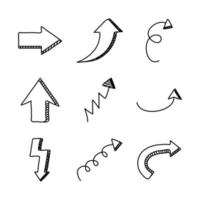 fascio di nove frecce impostare le icone vettore