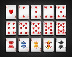 poker carte cuore impostare, vettore illustrazione