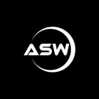 asw lettera logo design nel illustrazione. vettore logo, calligrafia disegni per logo, manifesto, invito, eccetera.