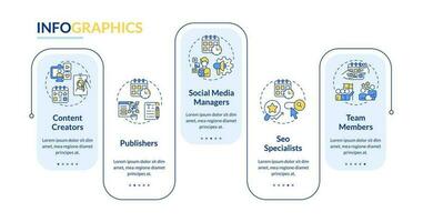 chi può uso editoriale calendario rettangolo Infografica modello. dati visualizzazione con 5 passi. modificabile sequenza temporale Informazioni grafico. flusso di lavoro disposizione con linea icone vettore