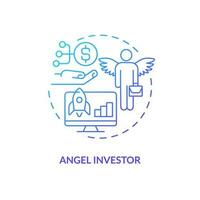 angelo investitore blu pendenza concetto icona. coinvolgente sponsor. Tech avviare finanziamento opzione astratto idea magro linea illustrazione. isolato schema disegno vettore